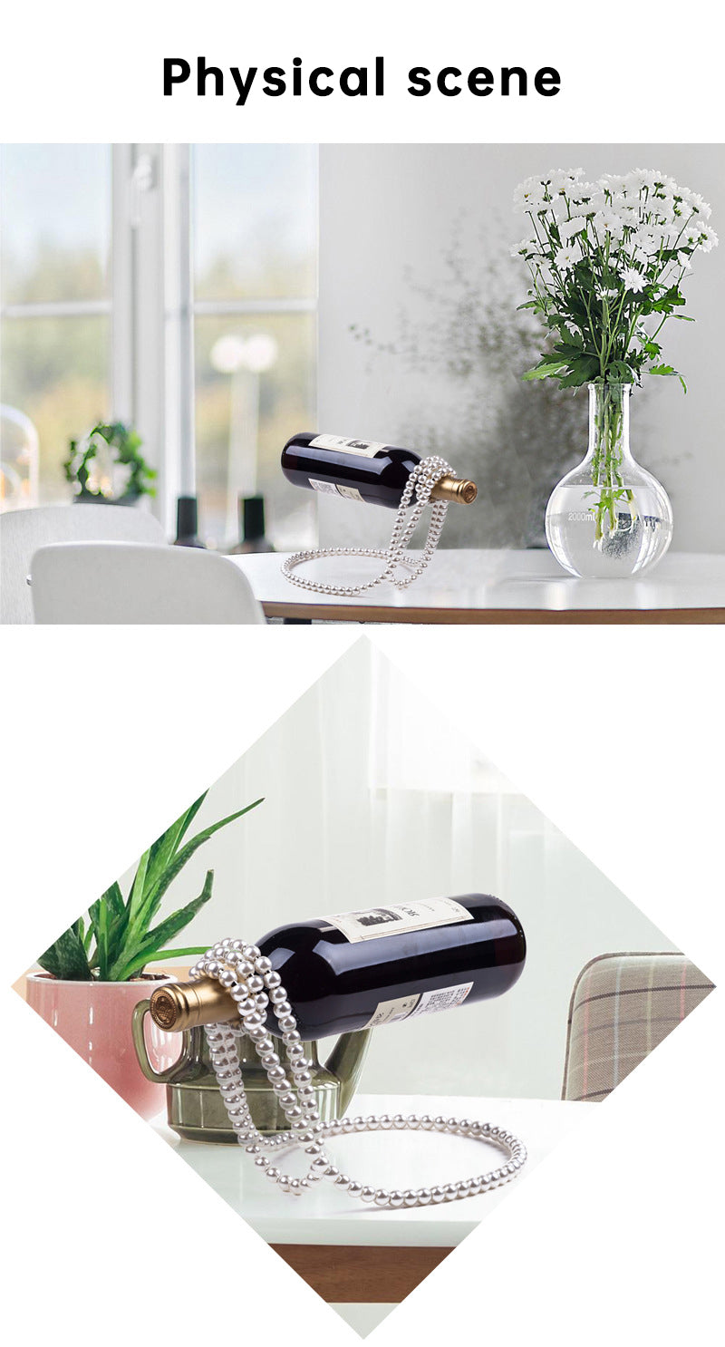 Pearl Wine Rack Elegant Holder for Champagne White Decor Home Decoration