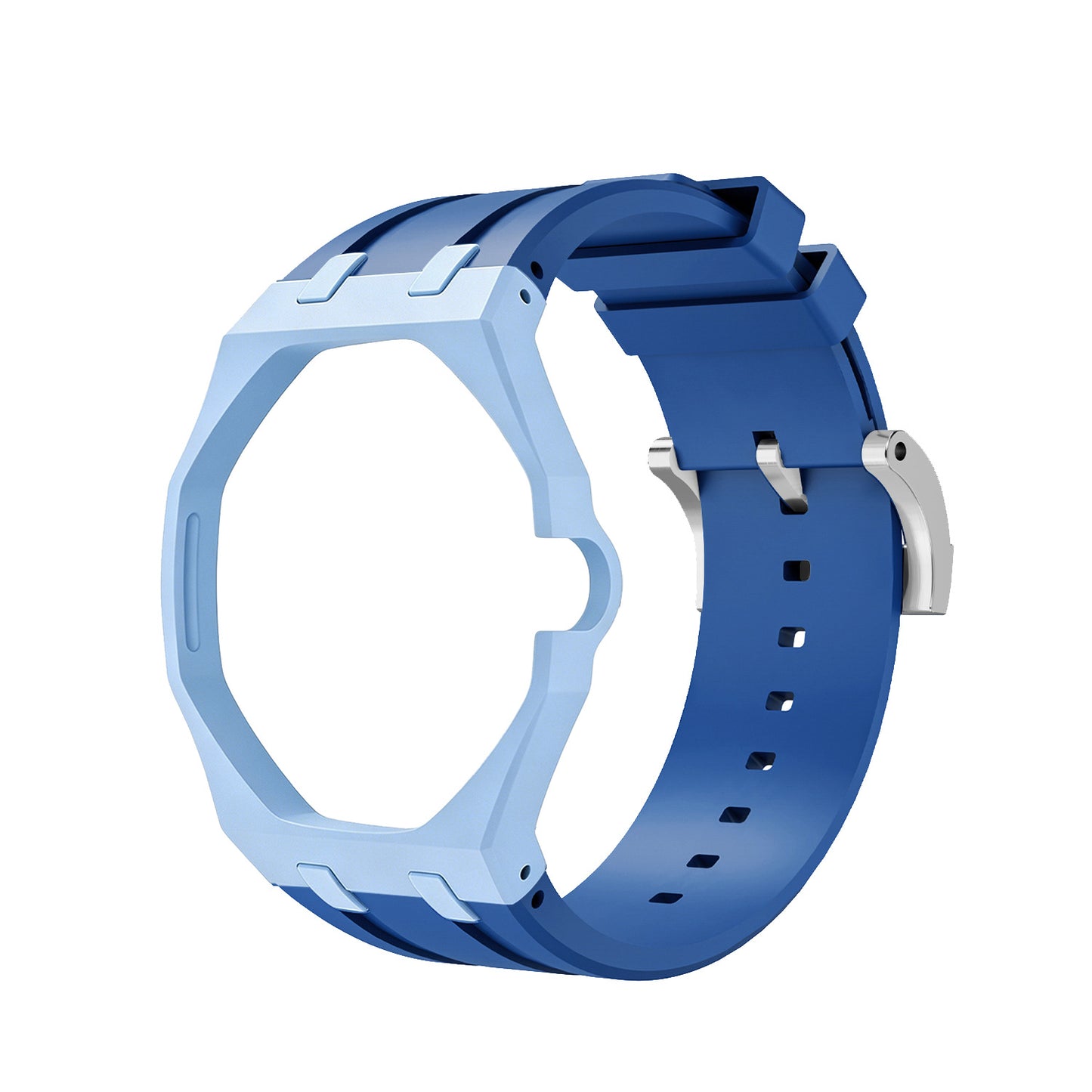 For AP x Swatch Royal Pop Watch Case Silicone Strap Adjustable Buckle Band