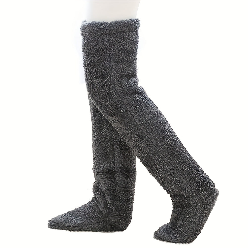 Ultra-Warm Plush Leg Warmers Long Socks Unisex Thick Thermal Knee Pads 13 Colours