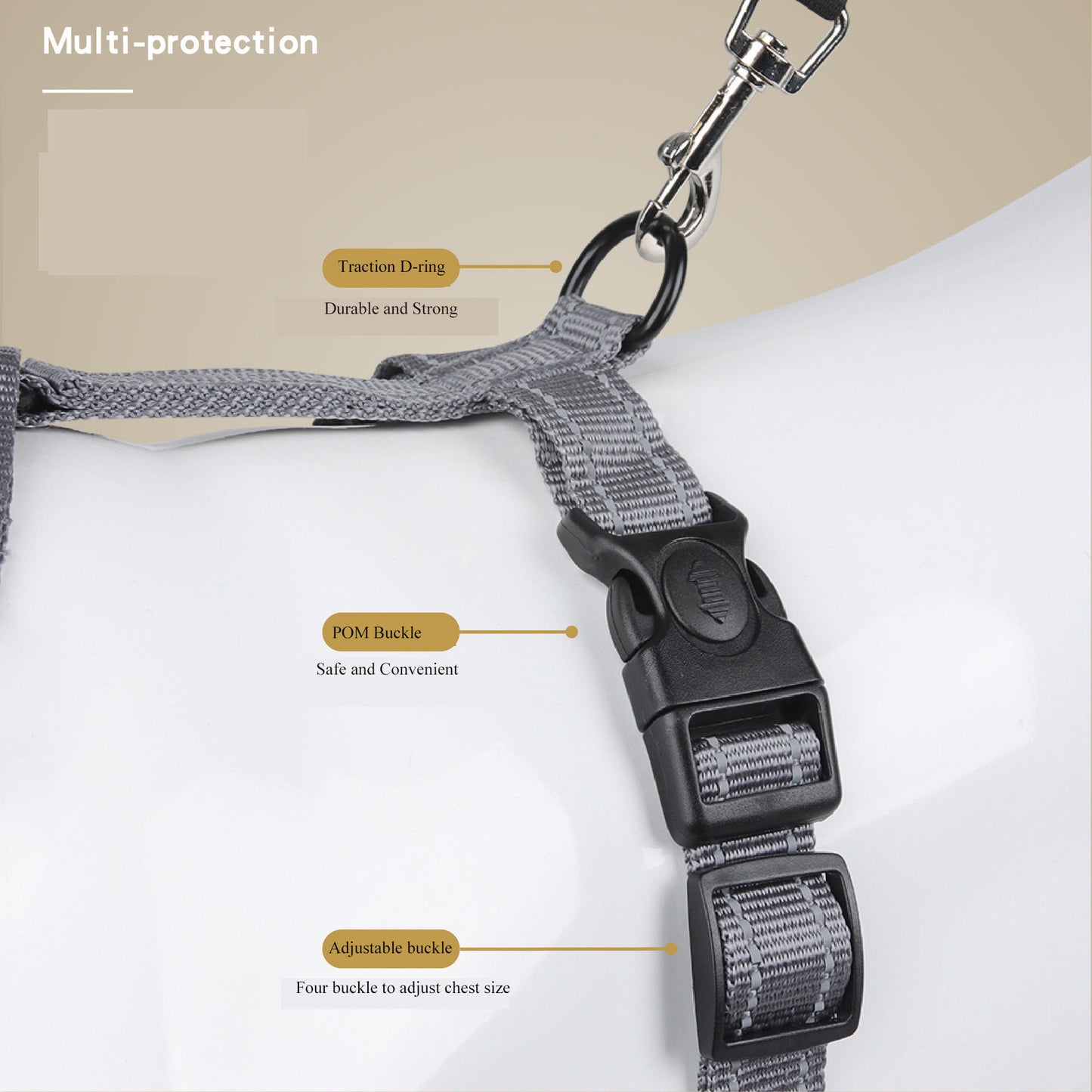 Reflective Dog Harness Adjustable Breathable Lightweight Pet Vest S-XL Non Pull