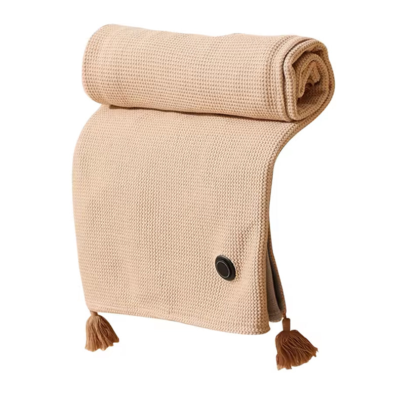 USB Heated Shawl Blanket Portable Wearable Electric Throw with Zipper 3 Heat Levels