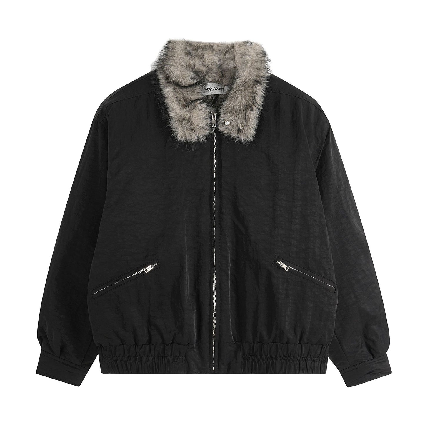 Unisex Winter Cotton Jacket with Wide Short Design and Fur Collar Outdoor Wear