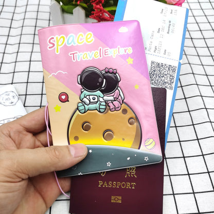 Astronaut Themed Passport Sleeve with RFID Blocking for Secure Travel Protection