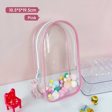 Storage Bag For Labubu Figure 17cm Transparent Thick Durable Weather Resistant