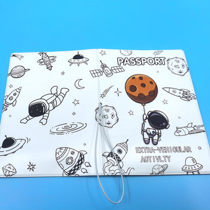 Astronaut Themed Passport Sleeve with RFID Blocking for Secure Travel Protection
