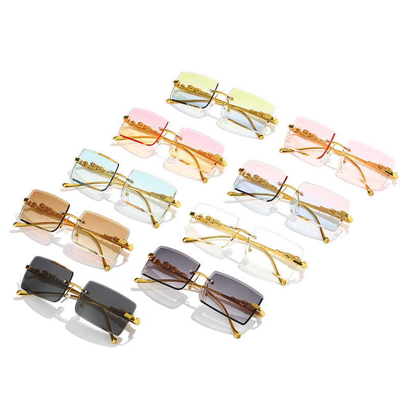 Rimless Square Sunglasses UV400 Polarized Scratch Resistant Lightweight Durable
