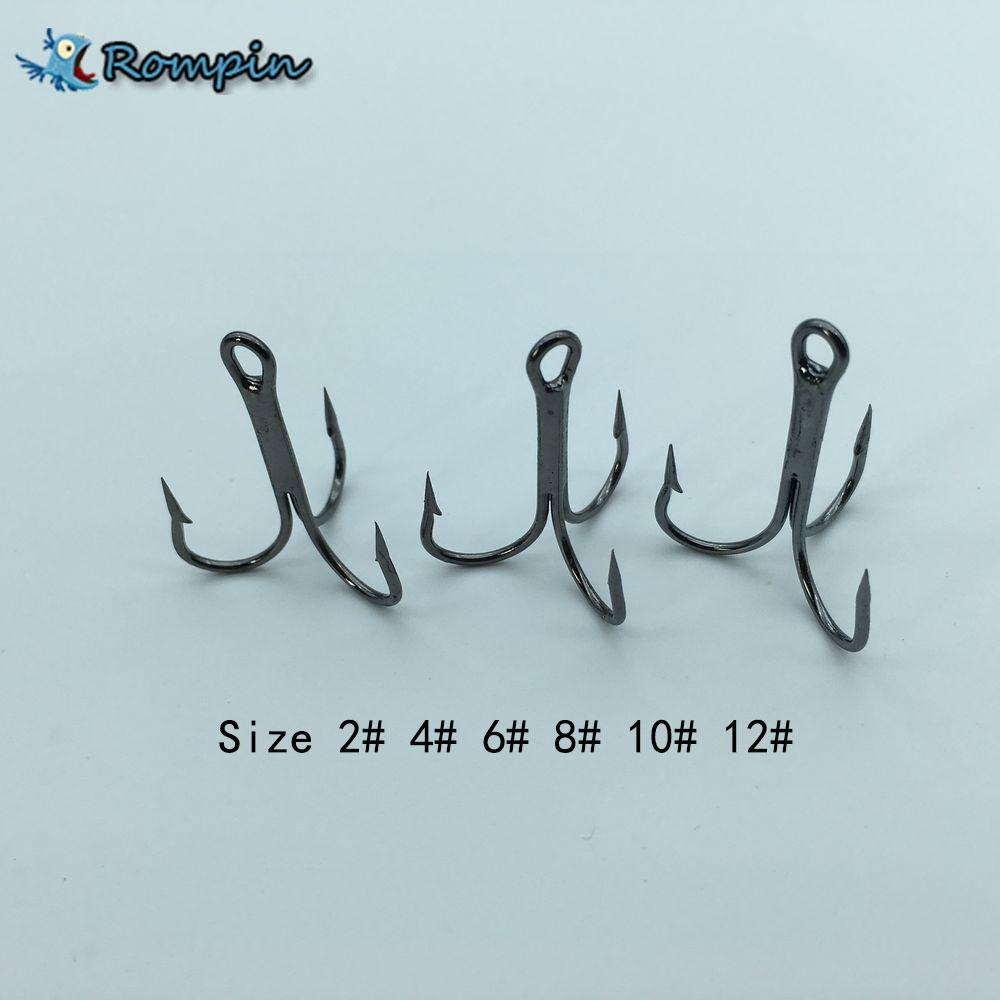 20 High Carbon Steel Treble Fishing Hooks Sizes 2# to 10# Enhanced Catch Rate