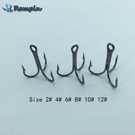 20 High Carbon Steel Treble Fishing Hooks Sizes 2# to 10# Enhanced Catch Rate