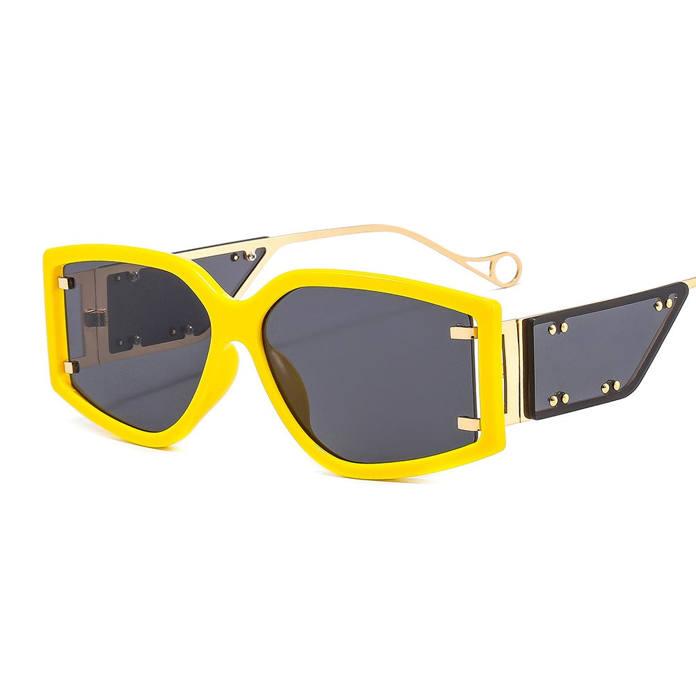 Small Window Rivet Sunglasses with UV400 Protection, Durable Lightweight Frame