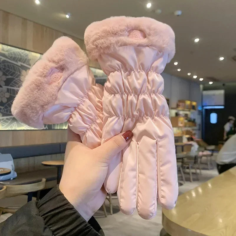 Women's Winter Fleece Gloves Thermal Insulated Skiing Cycling Mountaineering Warm