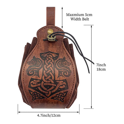 Unisex RPG Faux Leather Dice Tray Drawstring Pouch Set 5-Piece Gaming Essentials
