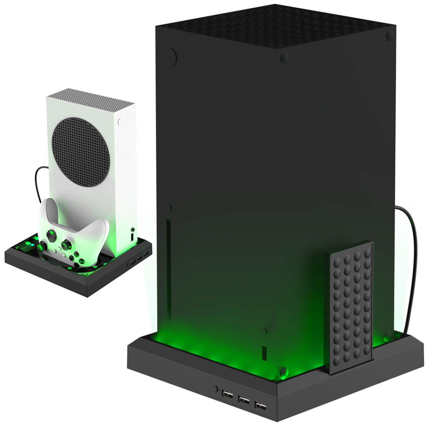 RGB LED Controller Stand for Xbox Series X/S Ambient Lighting USB Hub Gaming
