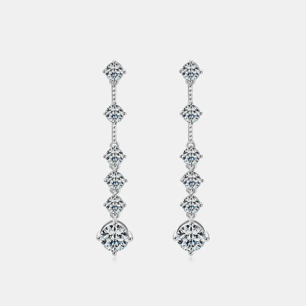 Luxury 925 Sterling Silver 4 Carat Moissanite Stud Earrings D Grade Clear 77mm