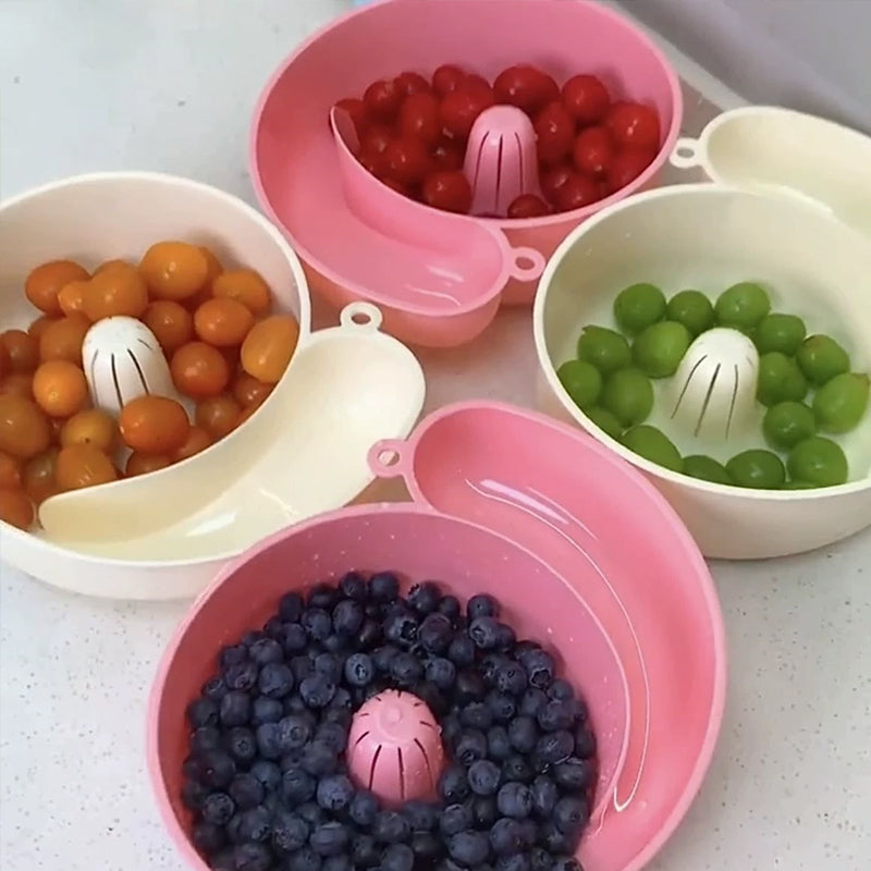 Automatic Snail Shape Fruit Vegetable Drainer Washer Kitchen Appliance Reusable