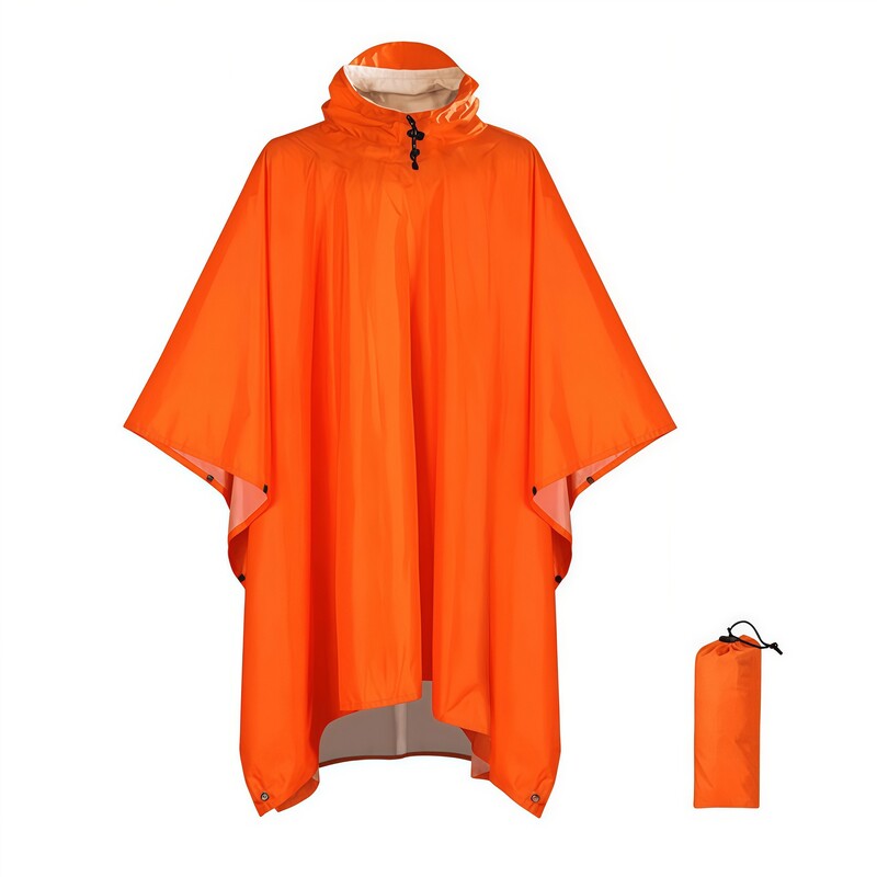 Unisex Lightweight Waterproof Hooded Rain Poncho for Hiking Fishing Climbing