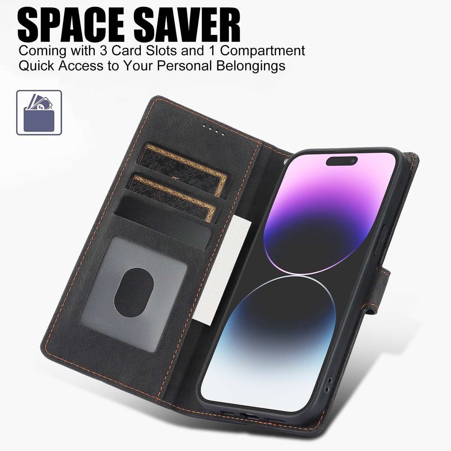 Leather Flip Wallet Case For Apple iPhone 16 15 14 13 12 11 Pro Max Cover Protection