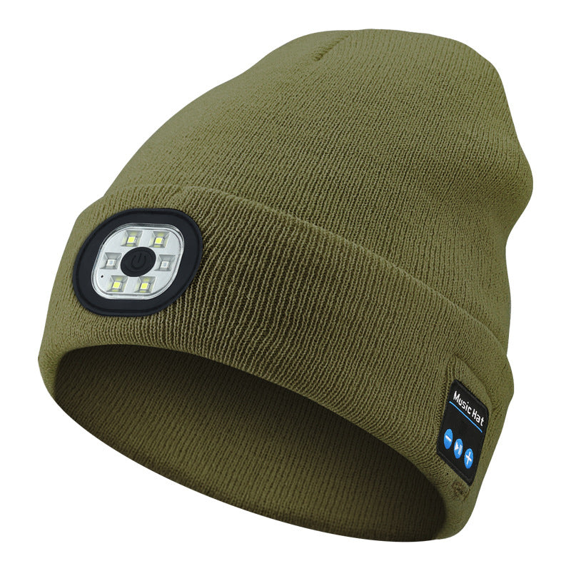Bluetooth 5.4 Stereo LED Beanie USB Rechargeable Three-Level Light Winter Hat