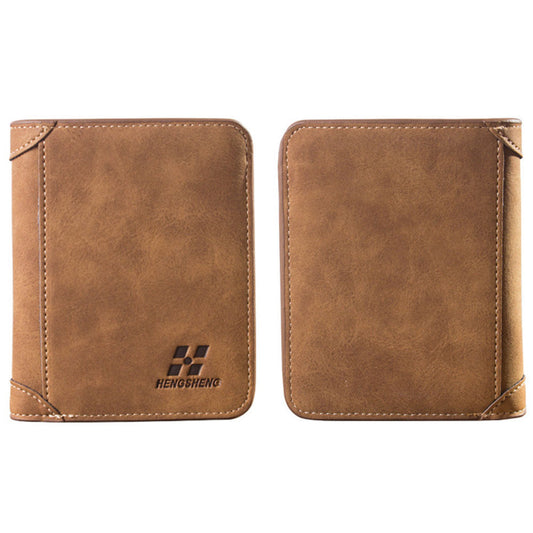 Men's Faux Leather Bifold Wallet Credit Card Slots Coin Pocket Secure Closure