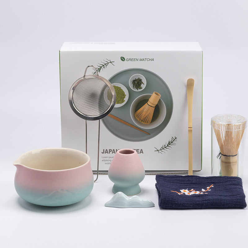 Authentic Matcha Tea Ceremony Set 8 Pieces Includes Ceramic Bowl Bamboo Tools
