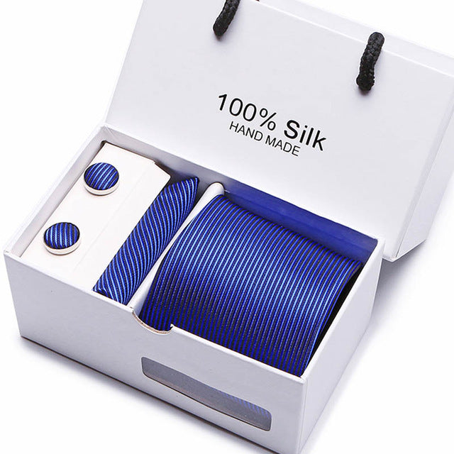 100% Silk 3pc Men's Plaid Tie Set Extra Long Woven Neck Ties Suit Gift Box