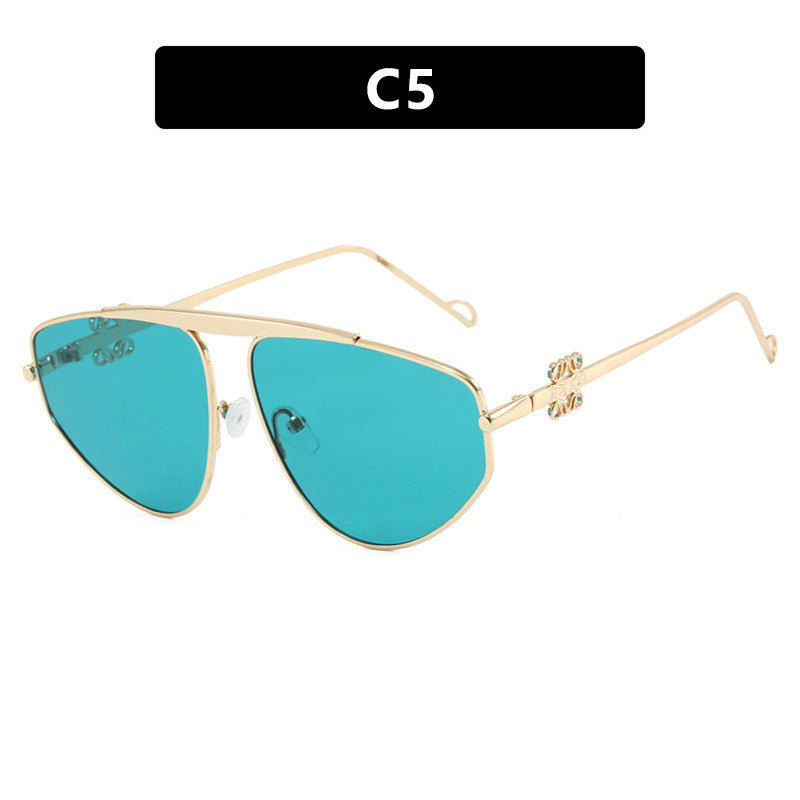 Womens Stylish Sunglasses Metal Frame UV400 Protection Outdoor Fashion