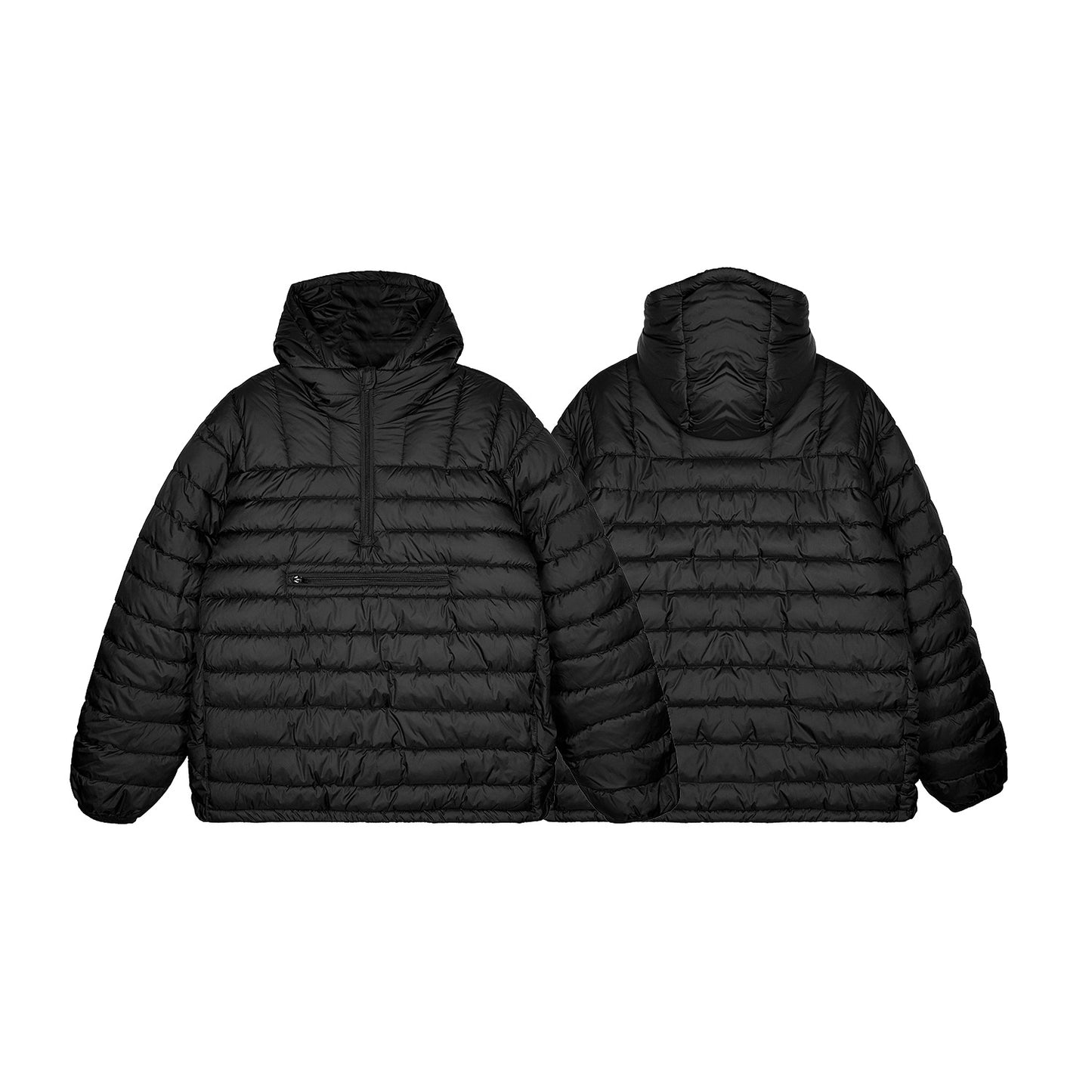 Men's Duck Down Insulated Zip-Up Jacket for Cold Weather with Loose Fit Design