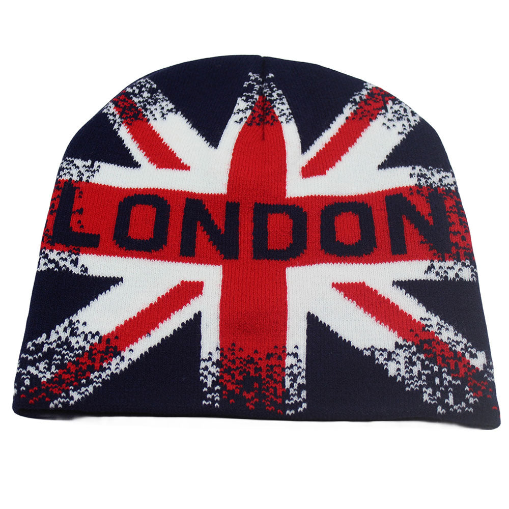 UK Flag Rice Jacquard Knit Beanie Thermal Insulation Winter Cap Climate Guard
