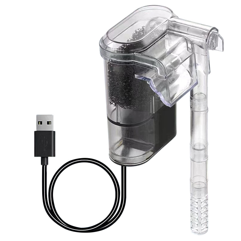 USB or Plug Aquarium Filter 2.5W 250L/H Small Tank Water Purifier 30cm Max Size