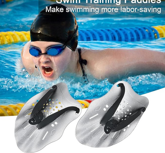 Swimming Hand Paddles Adjustable Silicone Straps Pool Resistance Training Gear