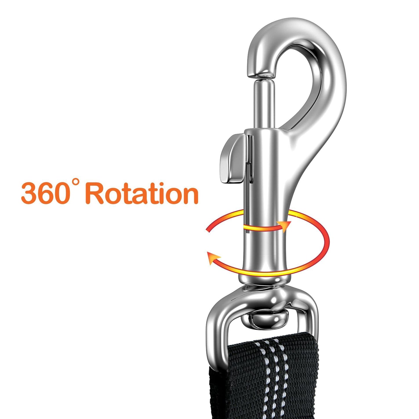Pet Car Seat Belt | Adjustable Dog Safety Harness with Bungee Buffer, 360° Swivel Clip