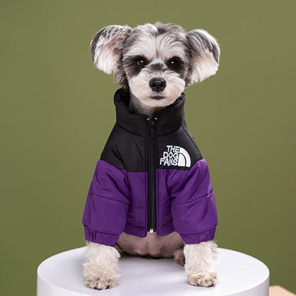 The Dog Fans Windproof Warm Dog Puffer Jacket Winter Coat Large Style Pets Face