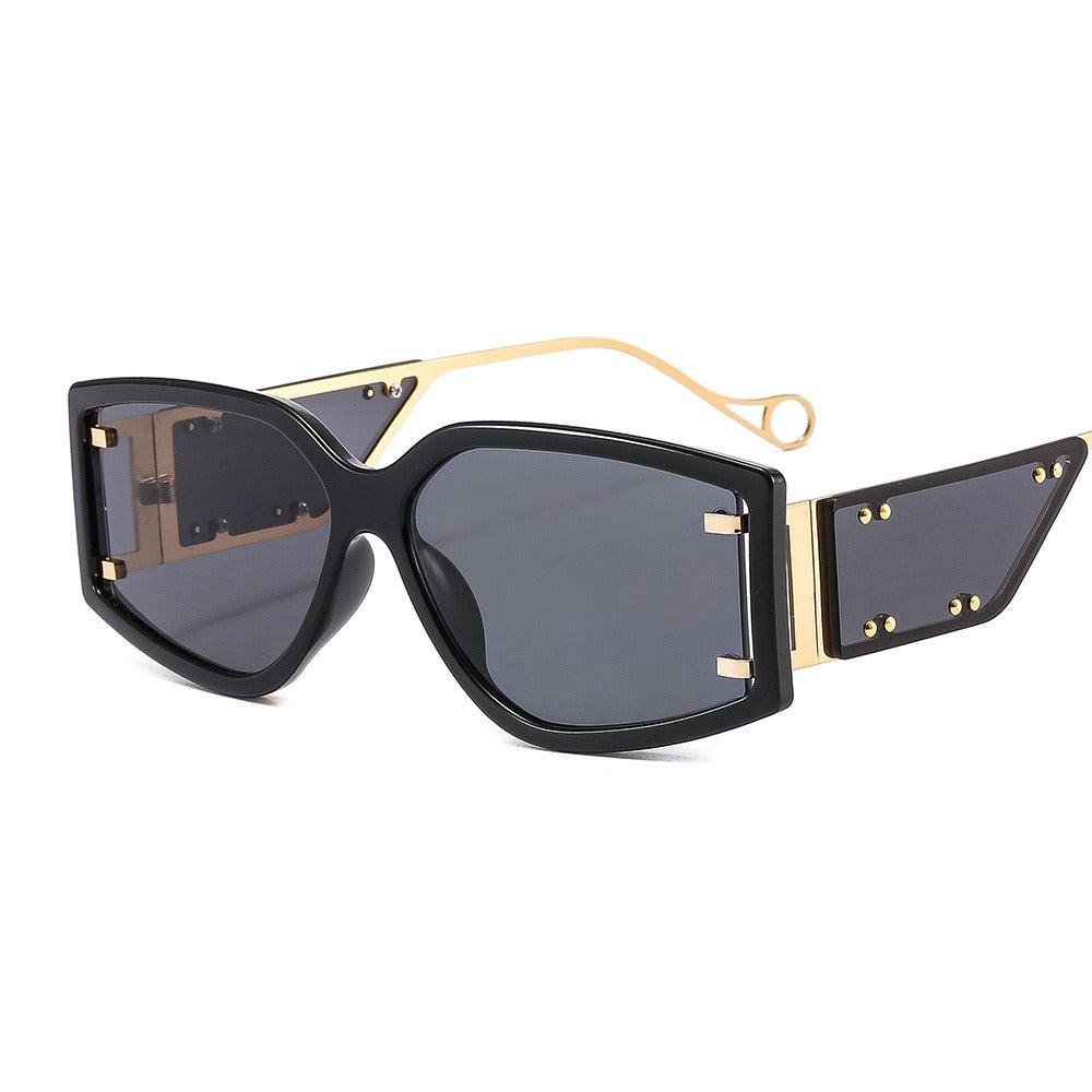 Small Window Rivet Sunglasses with UV400 Protection, Durable Lightweight Frame