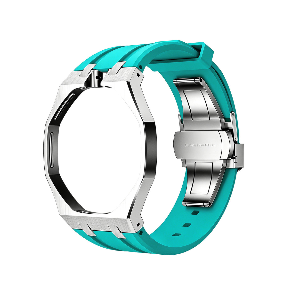For AP x Swatch Royal Pop Metal Case Silicone Strap 3 12 Crown Steel Clasp