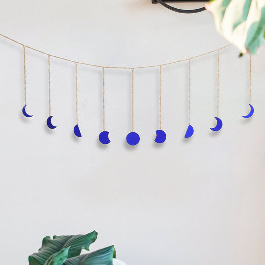 Moon Phase Wall Hanging Nine Phase Iron Chain Wall Ornament For Living Room Home