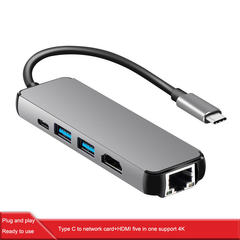 USB-C Hub Type-C to HDMI 4K Ethernet Adapter USB 3.0 Dock Station PD Charger