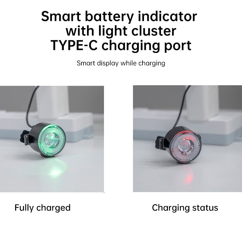 USB Rechargeable LED Bike Light Set - Front and Rear Cycling Safety Flashlights
