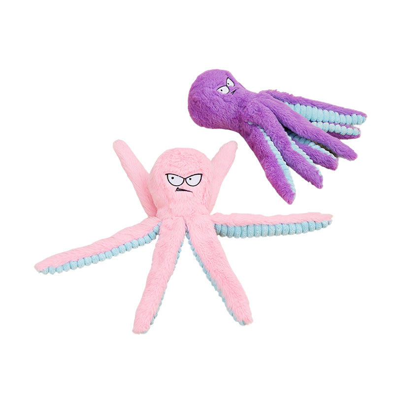 Indestructible Squeaky Plush Dog Toy Octopus Chew Resistant Pet Puppy Soft Gift