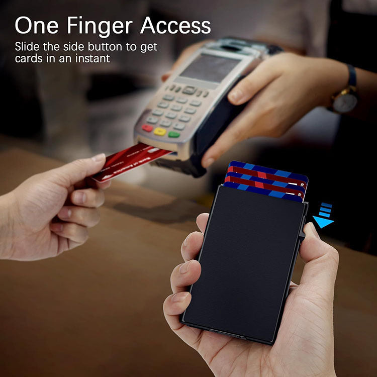 Men's RFID Blocking Wallet Slim Carbon Fiber Leather Bifold Card Holder Secure