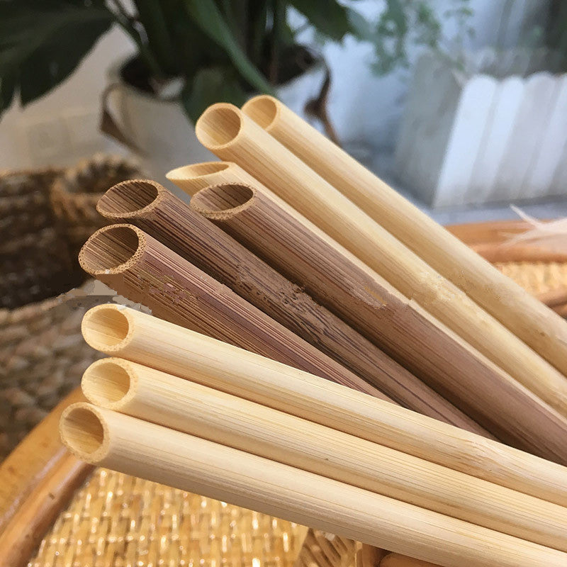 50/100 Pcs Eco-Friendly Bamboo Drinking Straws Reusable Smoothie Party Wedding