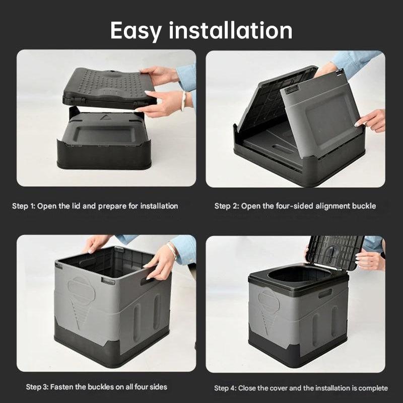 Portable Folding Camping Toilet Seat Lid Easy Setup Compact Durable Lightweight