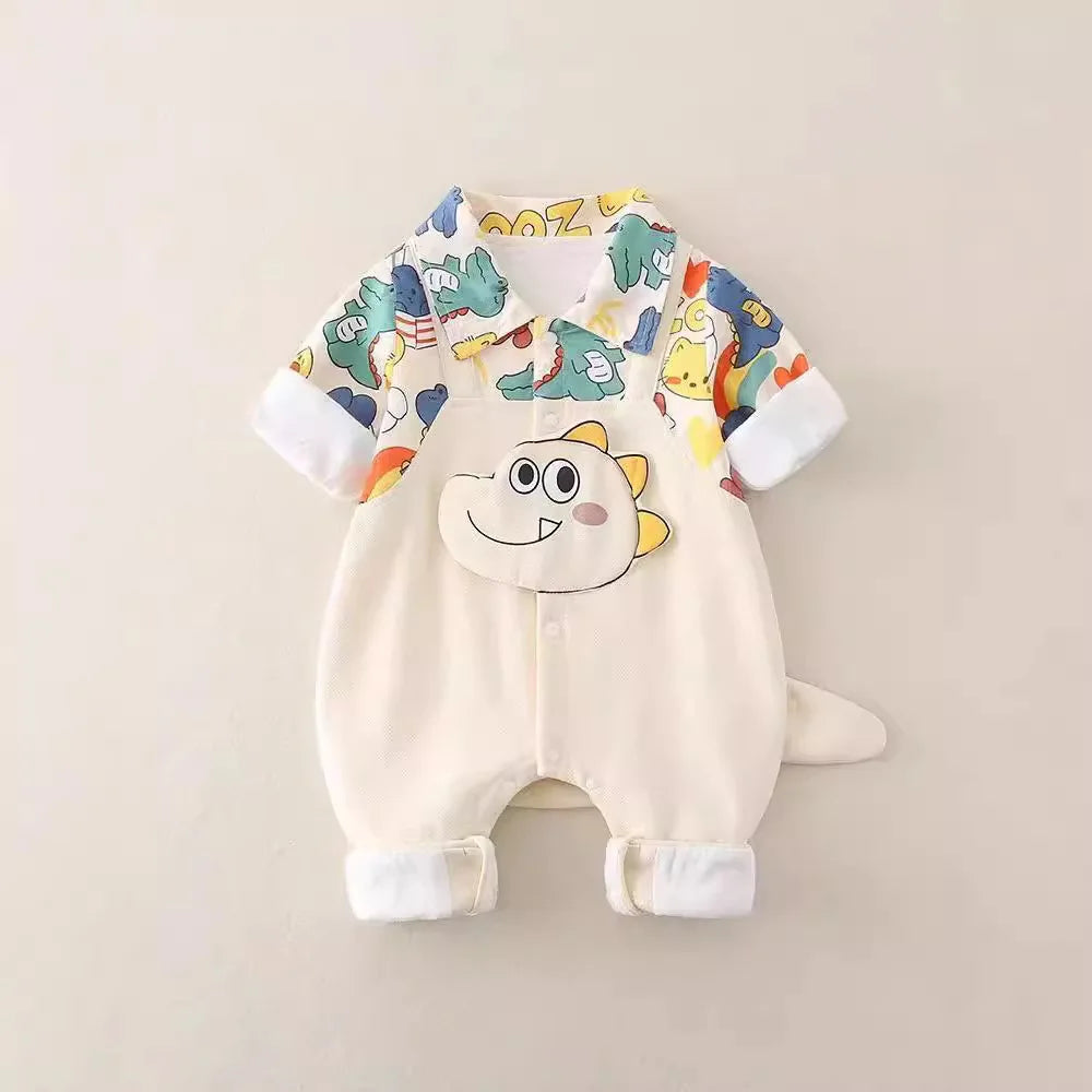 Newborn Baby Jumpsuit 0-18 Months Long Sleeve Toddler Doodle Romper Kids