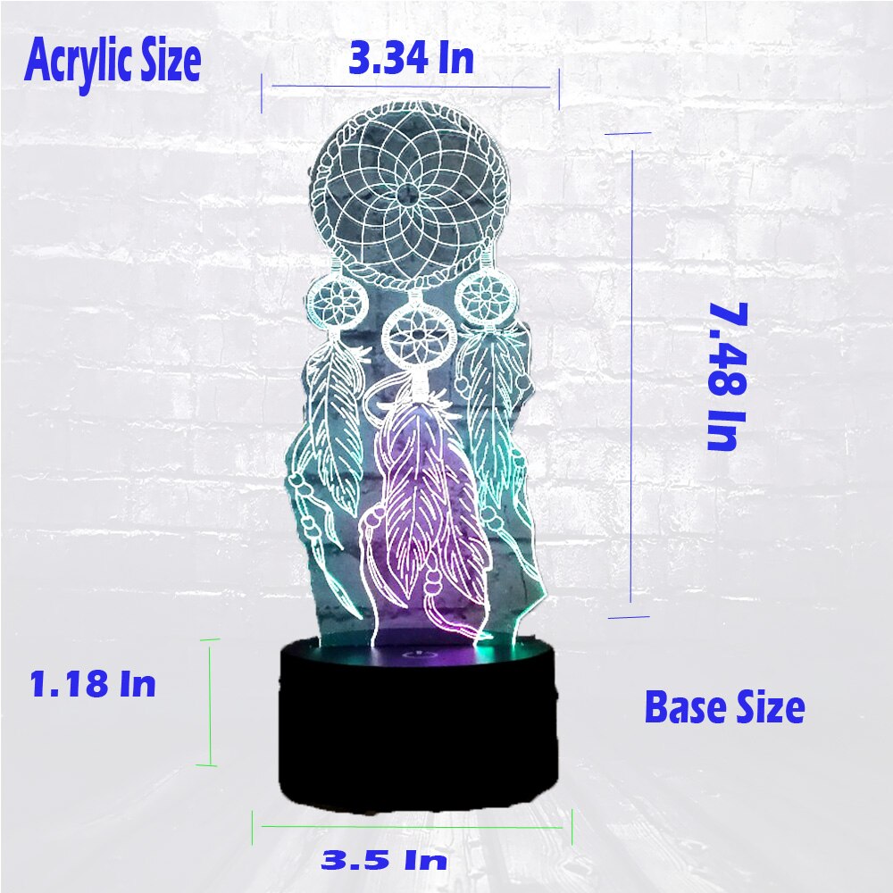 Dream Catcher 3D LED Night Light Colour Changing Touch Lamp Bedroom Desk Decor