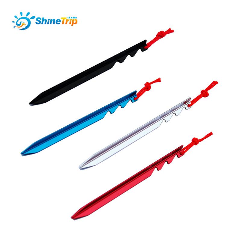 Adjustable Aluminium Alloy Tent Pegs 6pcs Set Multi Tooth Lightweight Stakes