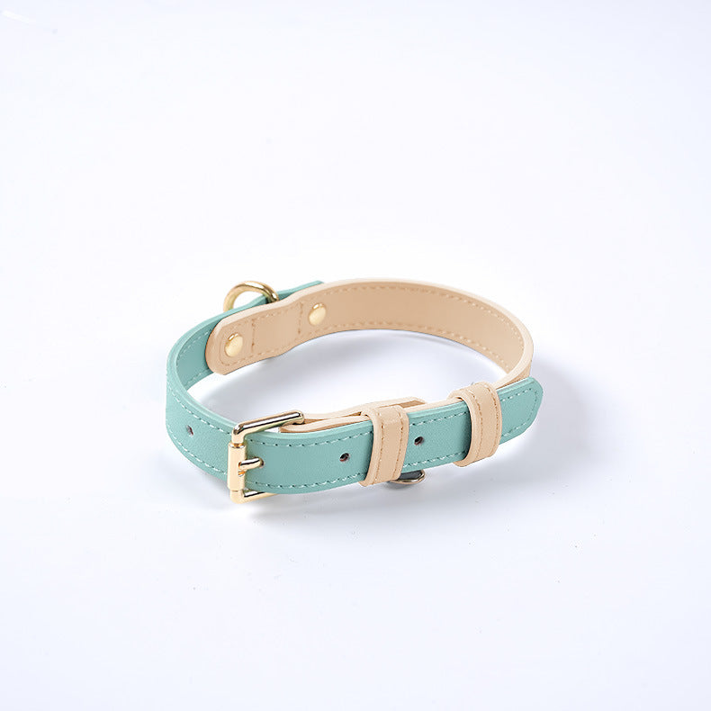 Genuine Leather Pet Dog Cat Collar Leash Dog Rope Chain Belt Pet Supplies