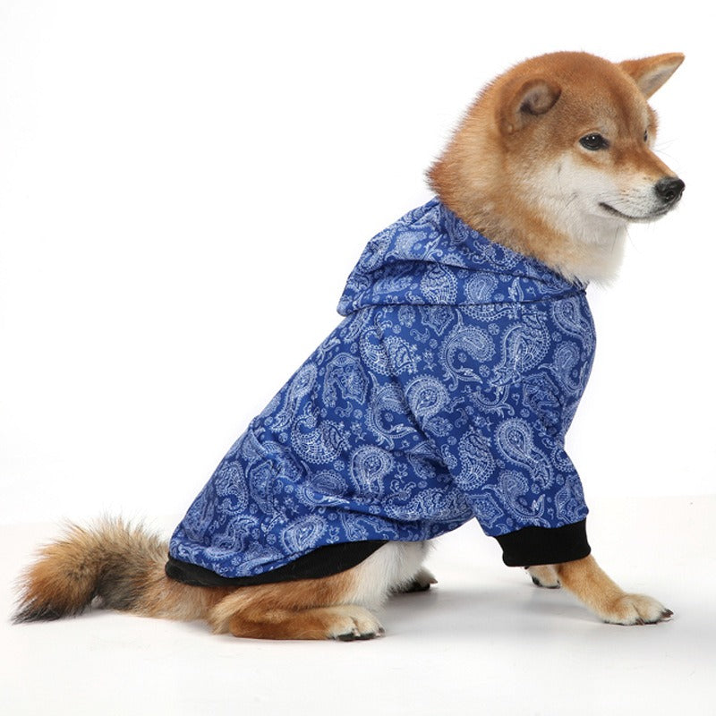 Plaid Christmas Pet Hoodie Warm Dog Clothing Small to Large Dogs Floral