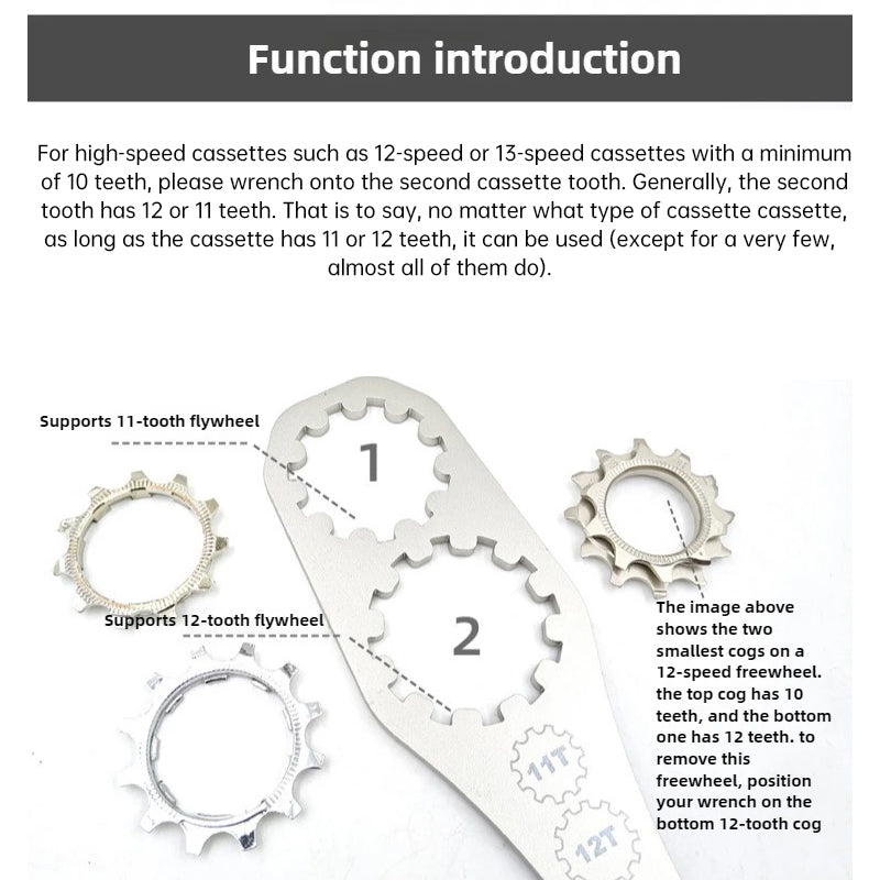 Bicycle Cassette Lockring Removal Tool, Adjustable Cog Wrench for Bike Repair