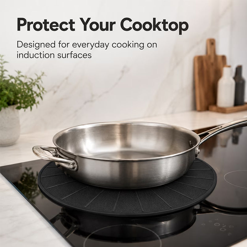 Round Induction Cooker Mat Silicone Fibreglass Heat Resistant Non Slip Proof Pad
