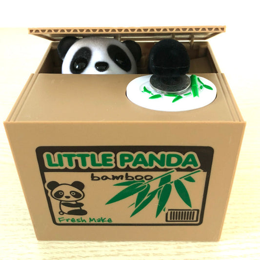 Automated Panda Cat Coin Bank Children Money Saving Storage Birthday Gift Toy