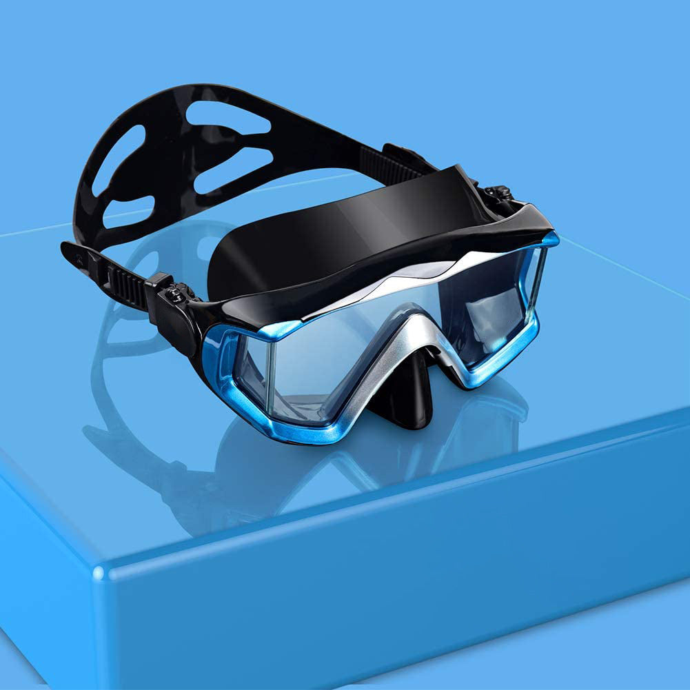 Tempered Glass Diving Goggles UV Shield Adjustable Silicone Strap Comfort Fit