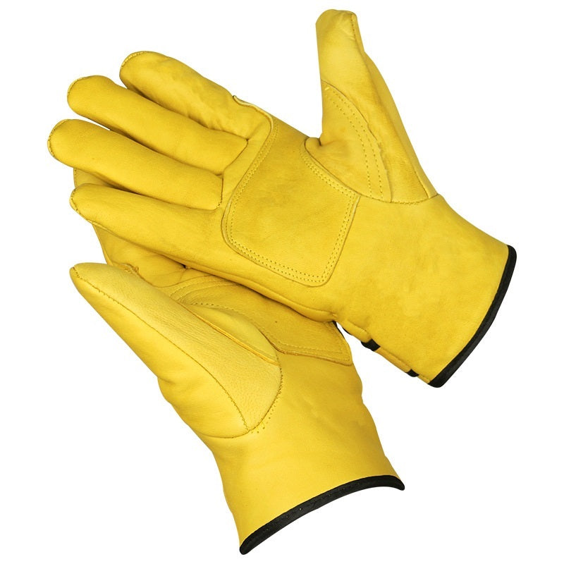 Leather Gloves Durable Protective Gear Outdoor Motorcycle Garden Work Safety